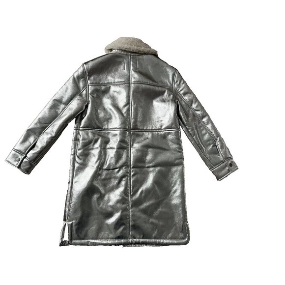7 For All Mankind Los Angeles Silver Faux Shearling Coat Jacket ( S ) - Picture 6 of 6
